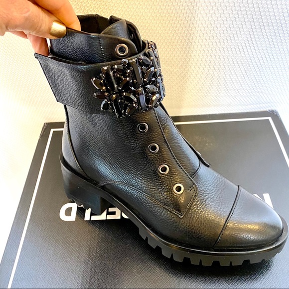 Karl Lagerfeld Shoes - Karl Lagerfeld Black Combat Bootie Boot Size 6